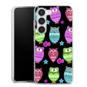 Coque Samsung S23 Funky Owls , Collection Abstrait Hiboux