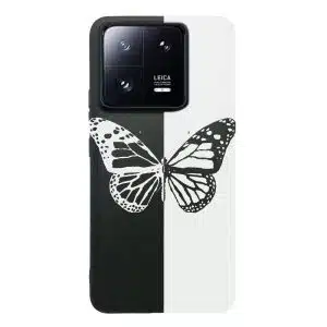 Coque Xiaomi Redmi 13T Butterfly noir et Blanc