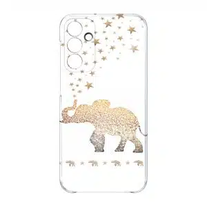 coque telephone design animal pour Samsung A15 gatsby gold elephant