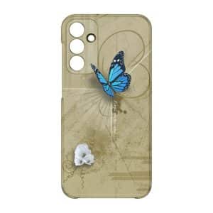 coque telephone design animal pour Samsung A15 papillon bleu artiste