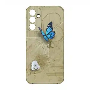 coque telephone design animal pour Samsung A15 papillon bleu artiste