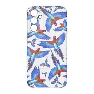 coque telephone design animal pour Samsung A15 perroquet bleu