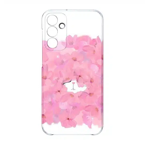 coque telephone design animal pour Samsung A15 chat rose