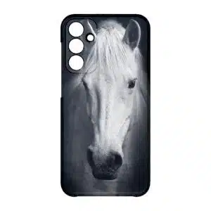 coque telephone design animal pour Samsung A15 Tete de Cheval Noir et Blanc