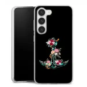Coque de Samsung S23 fleurs d ancre noir