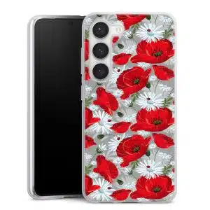 Coque de Samsung S23 fleur rouge